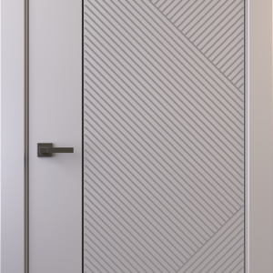 Межкомнатная дверь, ALTRO 1F (глухое, с молдингом, с черным стеклом)