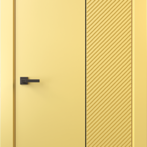 Межкомнатная дверь, ALTRO 12F (глухое, с молдингом, с черным стеклом)