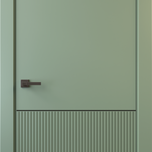 Межкомнатная дверь, ALTRO 15F (глухое с молдингом, с черным стеклом)