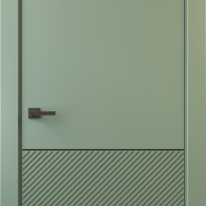 Межкомнатная дверь, ALTRO 16F (глухое с молдингом, с черным стеклом)