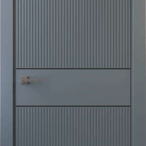 Межкомнатная дверь, ALTRO 19F (глухое, с молдингом, с черным стеклом)