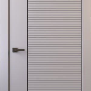 Межкомнатная дверь, ALTRO 2F (глухое, с молдингом, с черным стеклом)