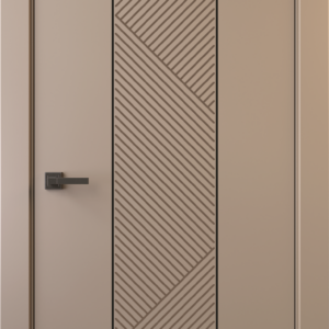 Межкомнатная дверь, ALTRO 5F (глухое, с молдингом, с черным стеклом)