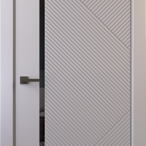 Межкомнатная дверь, ALTRO 1F (глухое, с молдингом, с черным стеклом)