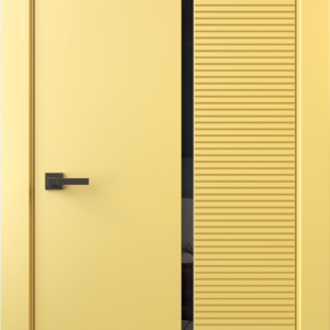 Межкомнатная дверь, ALTRO 10F (глухое, с молдингом, с черным стеклом)