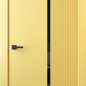 Межкомнатная дверь, ALTRO 11F (глухое, с молдингом, с черным стеклом)