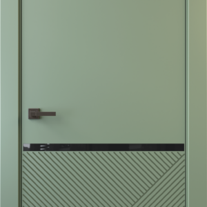 Межкомнатная дверь, ALTRO 13F (глухое с молдингом, с черным стеклом)