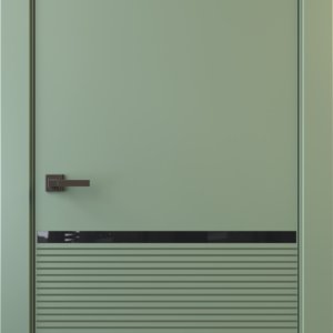 Межкомнатная дверь, ALTRO 14F (глухое с молдингом, с черным стеклом)