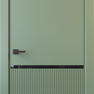Межкомнатная дверь, ALTRO 15F (глухое с молдингом, с черным стеклом)