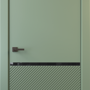 Межкомнатная дверь, ALTRO 16F (глухое с молдингом, с черным стеклом)