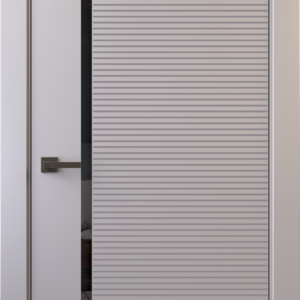 Межкомнатная дверь, ALTRO 2F (глухое, с молдингом, с черным стеклом)