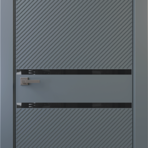 Межкомнатная дверь, ALTRO 20F (глухое, с молдингом, с черным стеклом)