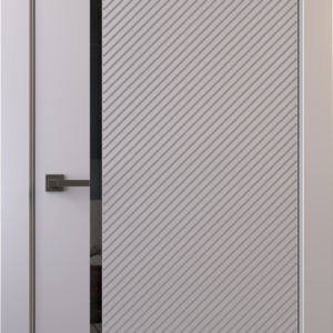 Межкомнатная дверь, ALTRO 4F (глухое, с молдингом, с черным стеклом)