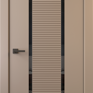 Межкомнатная дверь, ALTRO 6F (глухое, с молдингом, с черным стеклом)
