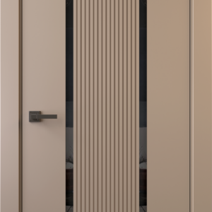 Межкомнатная дверь, ALTRO 7F (глухое, с молдингом, с черным стеклом)