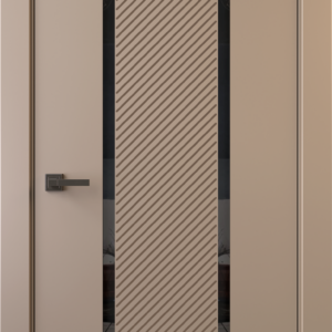 Межкомнатная дверь, ALTRO 8F (глухое, с молдингом, с черным стеклом)