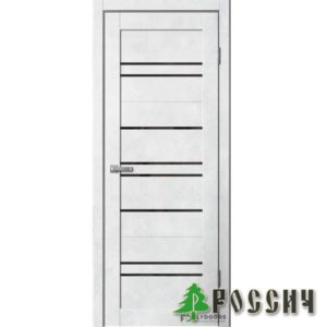 Дверь B02 ПО черное стекло Бетон светлый